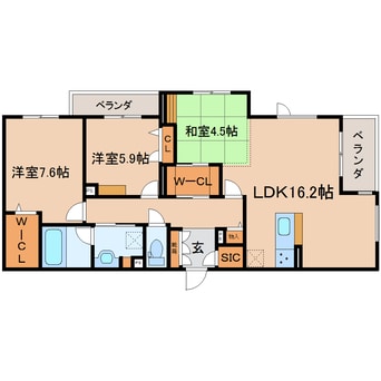 間取図 東海道本線/静岡駅 徒歩15分 2階 築1年