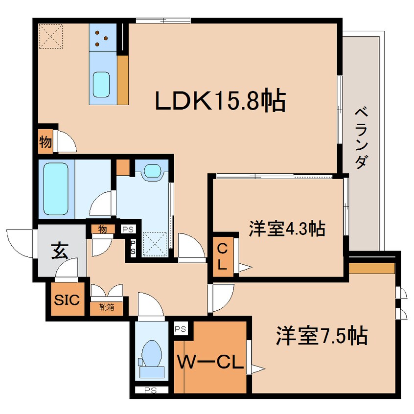 間取図 東海道本線/静岡駅 徒歩15分 3階 1年未満