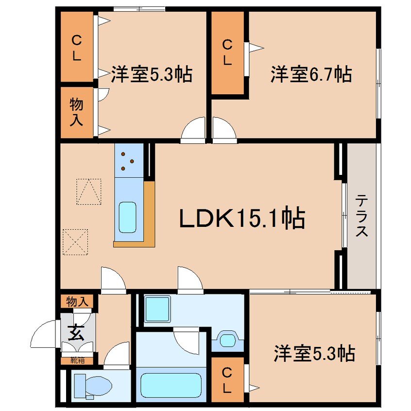 間取図 東海道本線/静岡駅 バス11分中田4丁目下車:停歩4分 1階 建築中