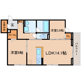 間取図 東海道本線/静岡駅 バス14分緑が丘下車:停歩3分 2階 1年未満