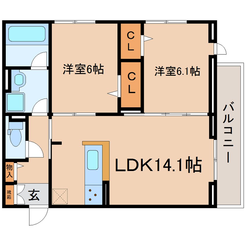 間取図 東海道本線/静岡駅 バス14分緑が丘下車:停歩3分 2階 建築中