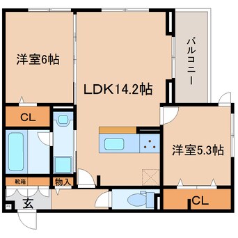 間取図 東海道本線/静岡駅 バス14分緑が丘下車:停歩3分 2階 建築中