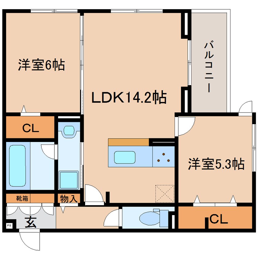 間取図 東海道本線/静岡駅 バス14分緑が丘下車:停歩3分 2階 建築中