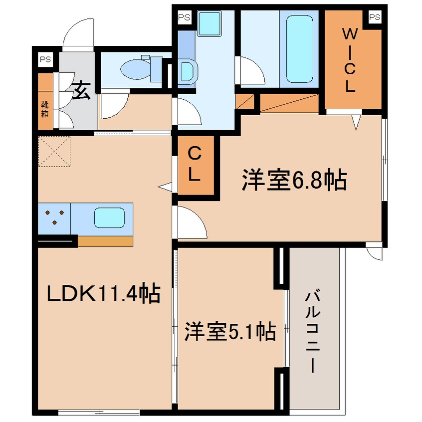 間取図 東海道本線/静岡駅 バス14分緑が丘下車:停歩3分 2階 建築中