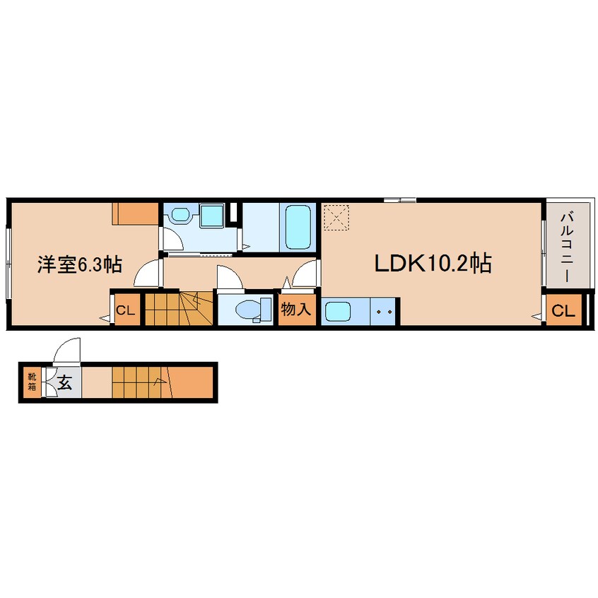 間取図 東海道本線/藤枝駅 徒歩24分 2階 1年未満