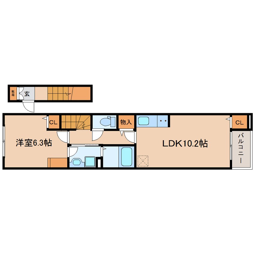 間取図 東海道本線/藤枝駅 徒歩24分 2階 1年未満