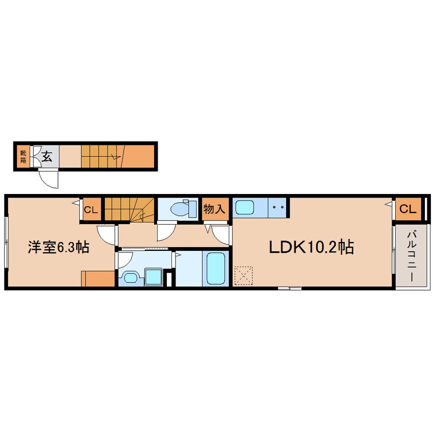 間取図 東海道本線/藤枝駅 徒歩24分 2階 1年未満