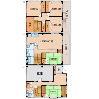 間取図 東海道本線/静岡駅 バス20分大浜公園入口下車:停歩5分 1-3階 築27年