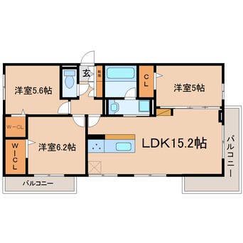 間取図 東海道本線/静岡駅 バス11分馬渕4丁目下車:停歩4分 2階 建築中