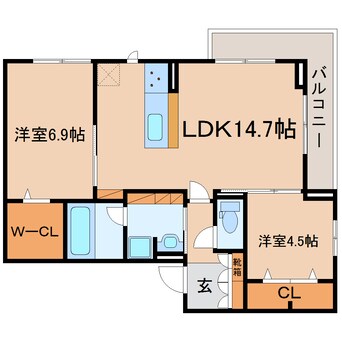 間取図 東海道本線/静岡駅 バス11分馬渕4丁目下車:停歩4分 3階 建築中