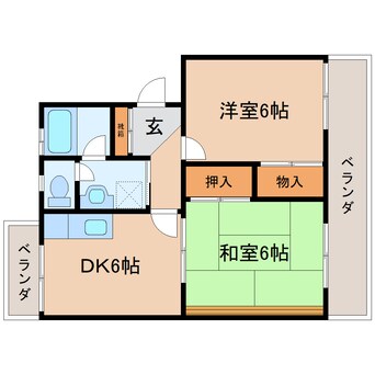 間取図 東海道本線/藤枝駅 徒歩13分 3階 築35年