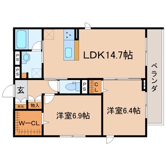 間取図 東海道本線/静岡駅 徒歩8分 4階 1年未満