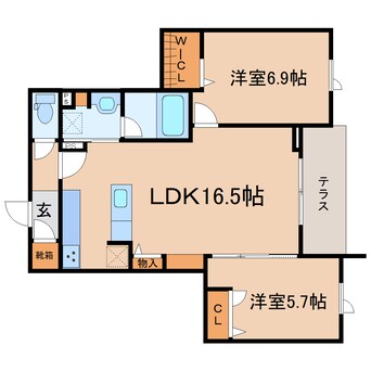 間取図 東海道本線/静岡駅 徒歩18分 1階 1年未満