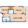東海道本線/静岡駅 バス:12分:停歩2分 2階 築20年 2LDKの間取り