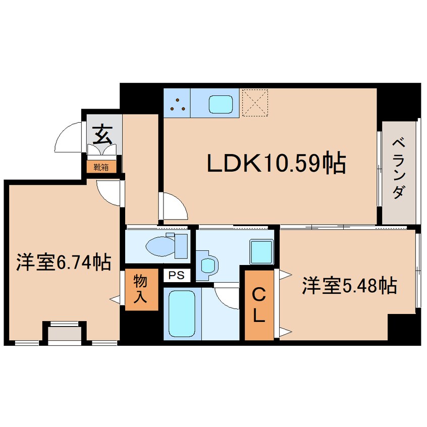 間取図 東海道本線/静岡駅 徒歩15分 1階 築16年