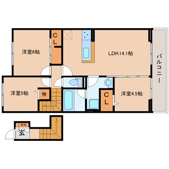 間取図 東海道本線/東静岡駅 徒歩25分 2階 建築中