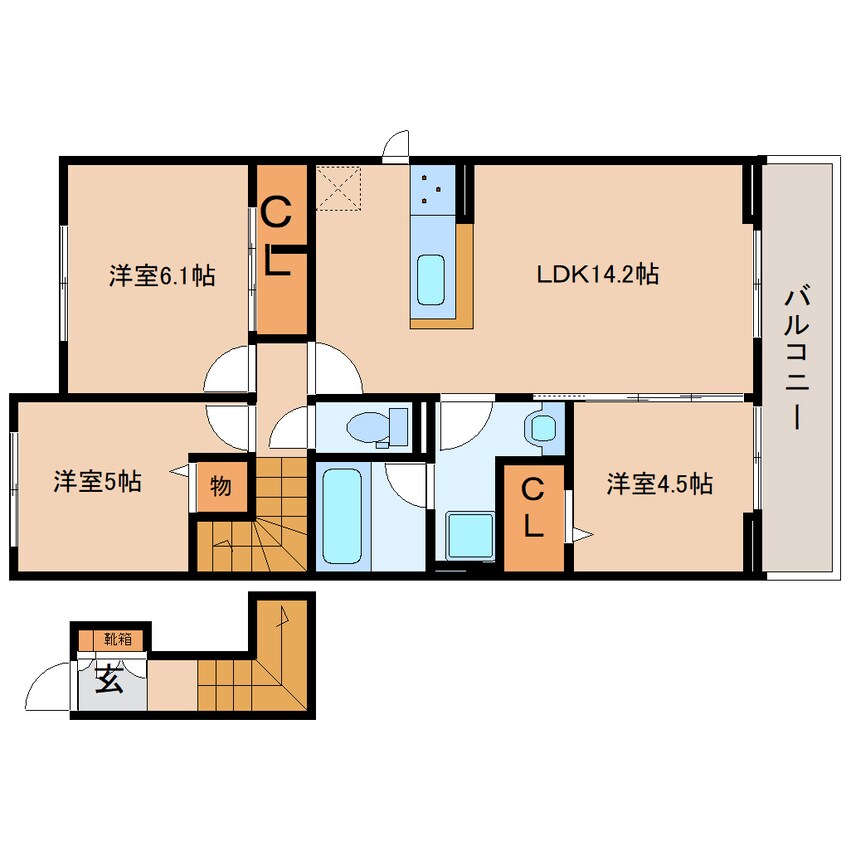 間取図 東海道本線/東静岡駅 徒歩25分 2階 建築中