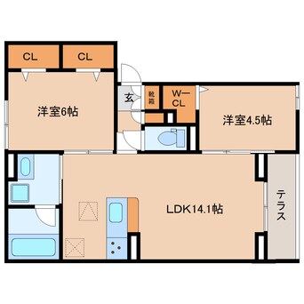 間取図 東海道本線/静岡駅 バス9分中田二丁目下車:停歩2分 1階 建築中