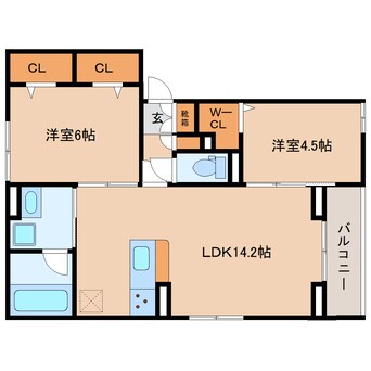 間取図 東海道本線/静岡駅 バス9分中田二丁目下車:停歩2分 3階 建築中