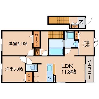 間取図 東海道本線/静岡駅 バス23分大谷下車:停歩5分 2階 建築中