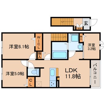 間取図 東海道本線/静岡駅 バス23分大谷下車:停歩5分 2階 建築中
