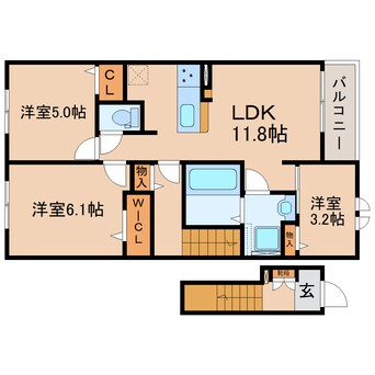 間取図 東海道本線/静岡駅 バス23分大谷下車:停歩5分 2階 建築中