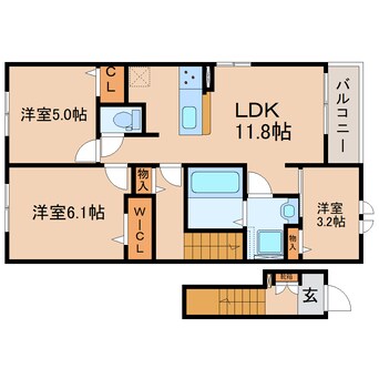 間取図 東海道本線/静岡駅 バス23分大谷下車:停歩5分 2階 建築中