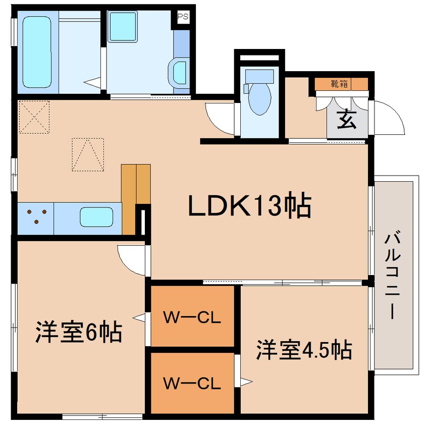 間取図 東海道本線/焼津駅 徒歩20分 1階 築8年