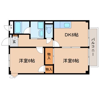 間取図 東海道本線/西焼津駅 徒歩7分 2階 築26年