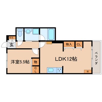 間取図 東海道本線/静岡駅 徒歩16分 1階 築34年