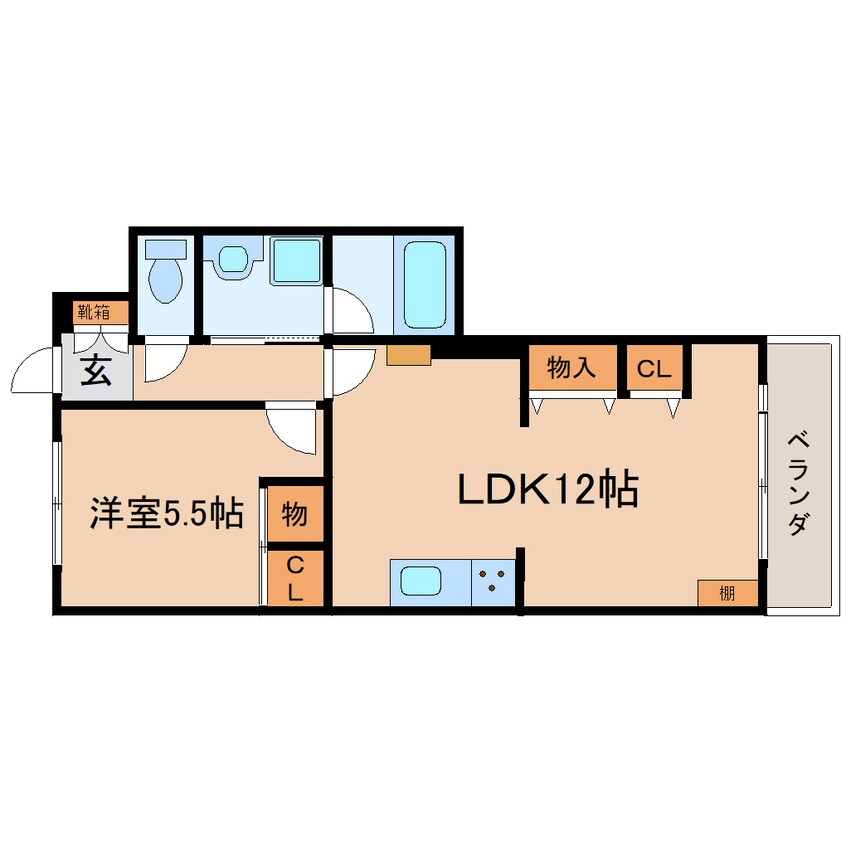 間取図 東海道本線/静岡駅 徒歩16分 1階 築34年