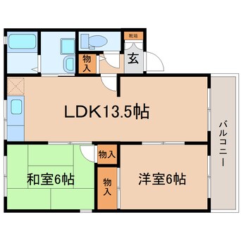 間取図 東海道本線/焼津駅 バス13分小川港南下車:停歩5分 2階 築35年