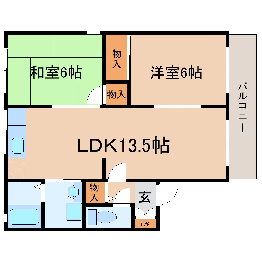 間取り図 東海道本線/焼津駅 バス13分小川港南下車:停歩5分 2階 築35年