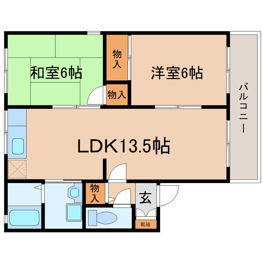間取図 東海道本線/焼津駅 バス13分小川港南下車:停歩5分 2階 築35年