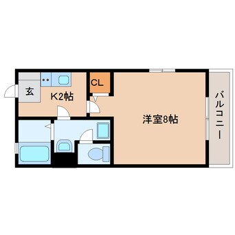 間取図 東海道本線/用宗駅 徒歩10分 2階 築24年