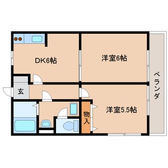 間取図 東海道本線/用宗駅 徒歩8分 2階 築23年