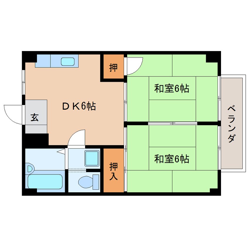 間取図 東海道新幹線（東海）/静岡駅 バス26分静岡西高校下車:停歩2分 2階 築37年