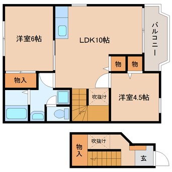 間取図 東海道本線/静岡駅 バス34分麻機下車:停歩5分 2階 築26年