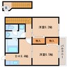 東海道本線/静岡駅 バス:26分:停歩4分 2階 築26年 2DKの間取り