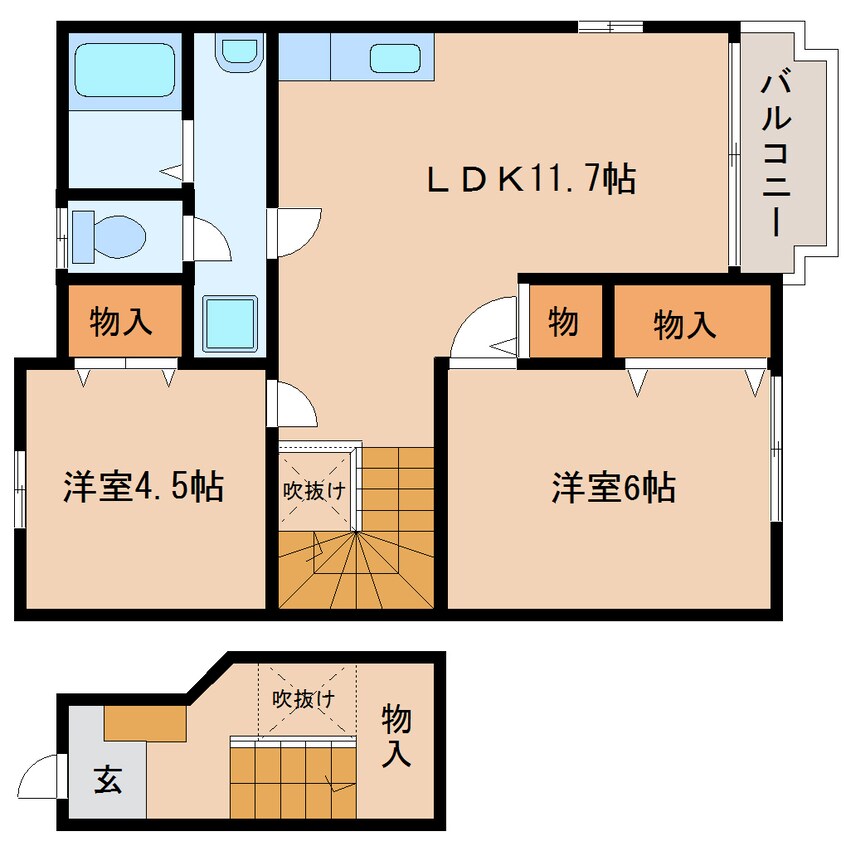 間取図 東海道本線/静岡駅 バス23分山崎下車:停歩4分 2階 築27年