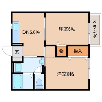 間取図 東海道本線/静岡駅 バス21分松富下車:停歩8分 2階 築28年