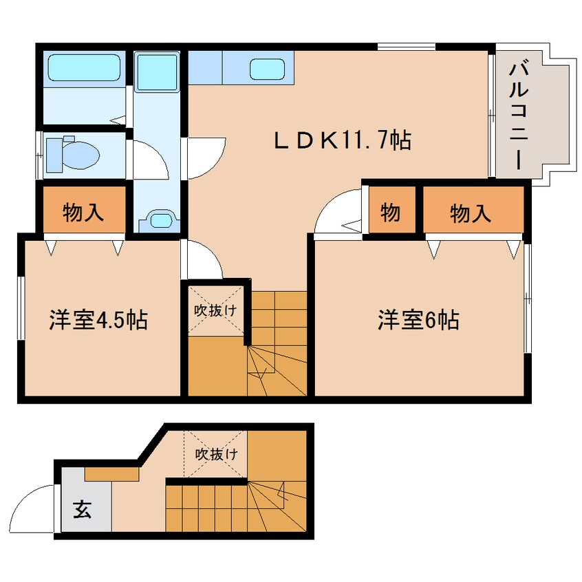 間取図 東海道本線/静岡駅 バス34分麻機下車:停歩7分 2階 築27年