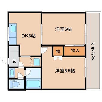 間取図 東海道本線/静岡駅 バス16分市立高校前下車:停歩1分 2階 築28年