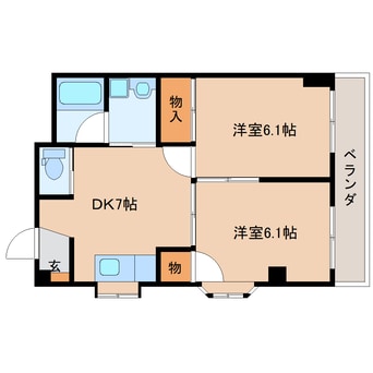 間取図 東海道本線/安倍川駅 徒歩26分 2階 築37年