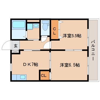 間取図 東海道本線/静岡駅 バス29分マイホームセンター前下車:停歩6分 2階 築20年