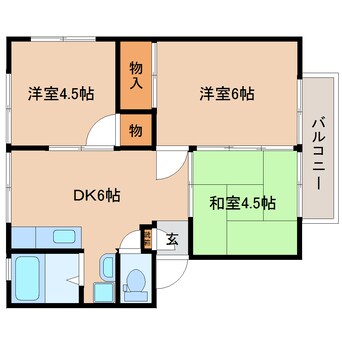 間取図 東海道本線/安倍川駅 徒歩15分 2階 築36年