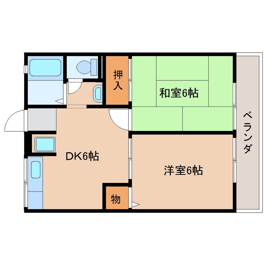 間取図 東海道本線/用宗駅 徒歩6分 2階 築27年