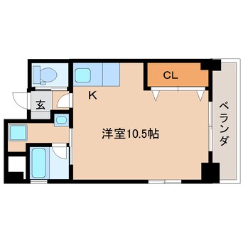間取図 東海道本線/静岡駅 徒歩9分 8階 築23年