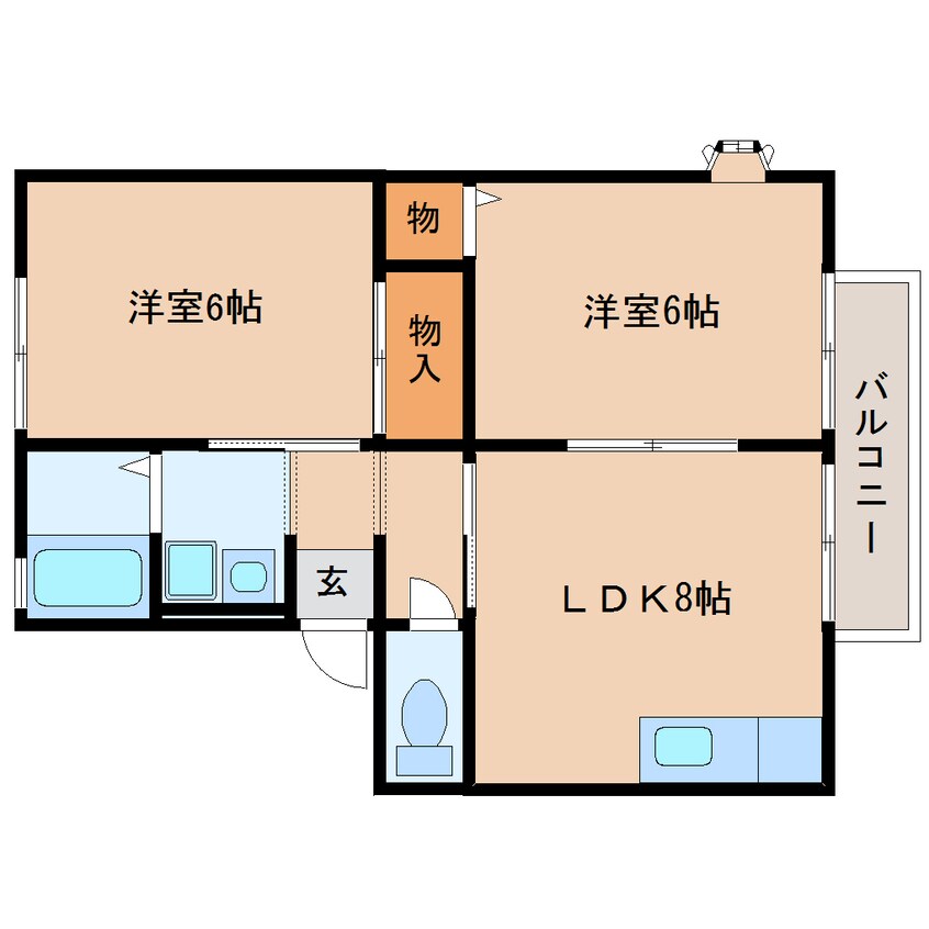 間取図 東海道本線/静岡駅 バス21分大岩二丁目下車:停歩1分 1階 築26年