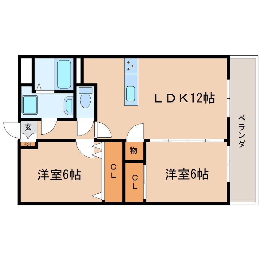 間取図 東海道本線/安倍川駅 徒歩7分 2階 築23年